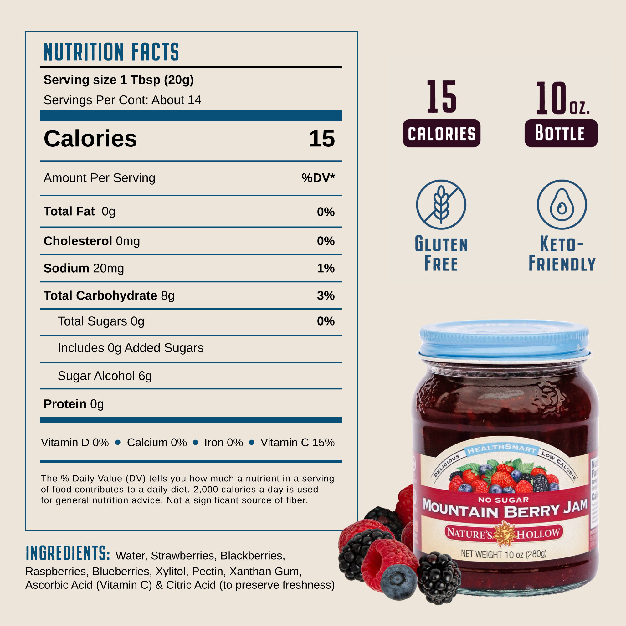 HealthSmart Mountain Berry Jam 6pk CASE 