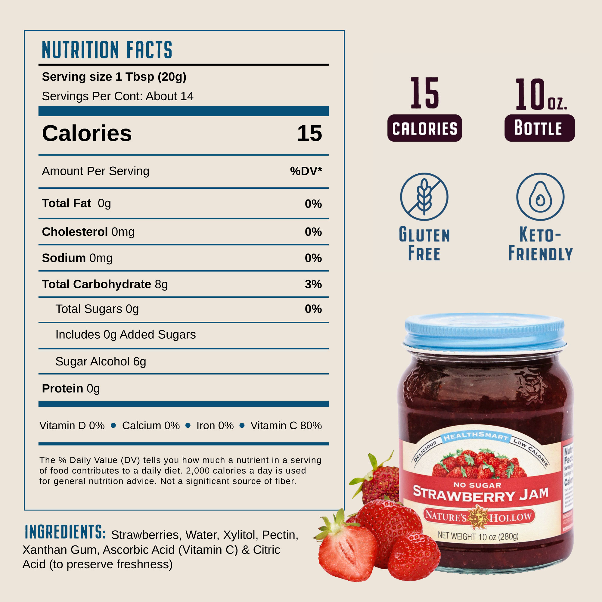 HealthSmart Strawberry Jam 6pk CASE 